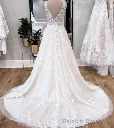 A line tulle lace long prom dress evening dress Secondary image