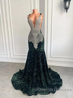 Gorgeous Long Dresses Luxury Black Girls Prom Party Formal Gowns