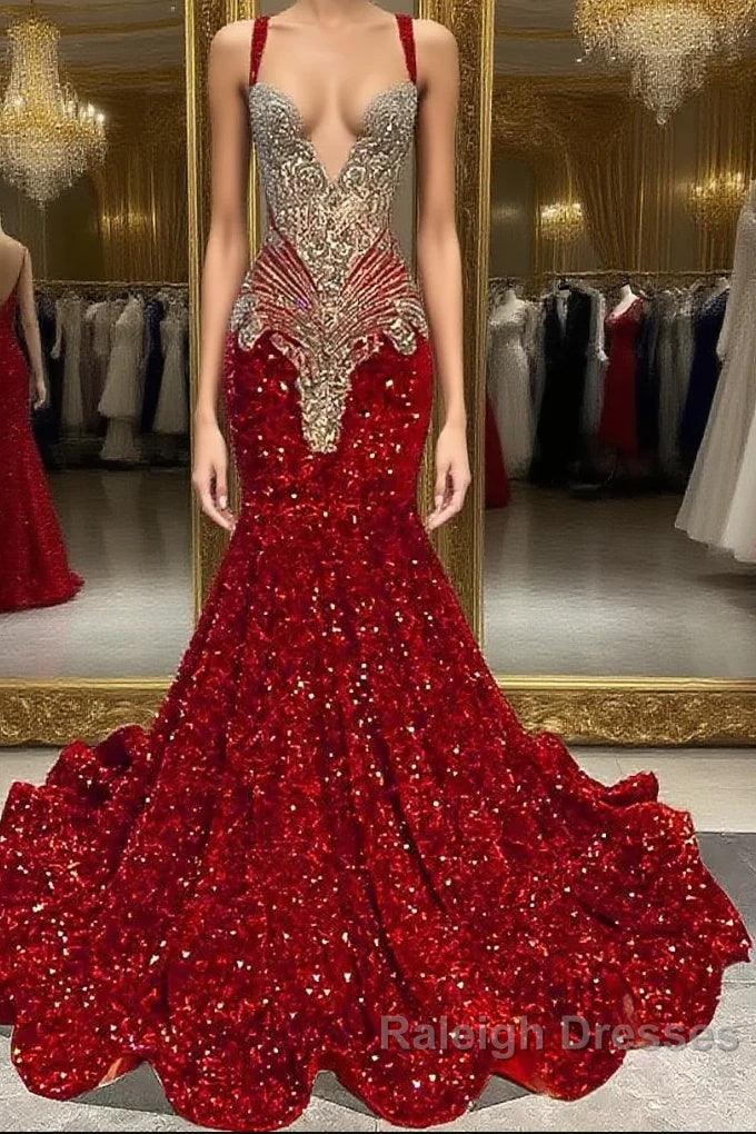 Gorgeous Long Dresses Luxury Black Girls Prom Party Formal Gowns