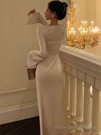 Elegant Flare Sleeve Wedding Mermaid Long Dress Women Spring Autumn French Vintage Slim One Piece Prom Robe Mujers Clothes