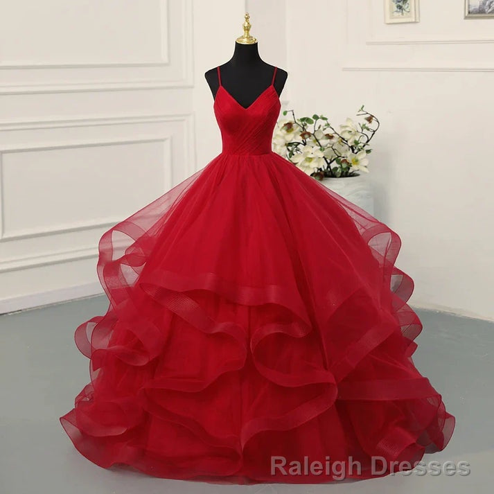 Lace Wined Red Black Quinceanera Dress Spaghetti Straps Ruched Organza Prom Dress