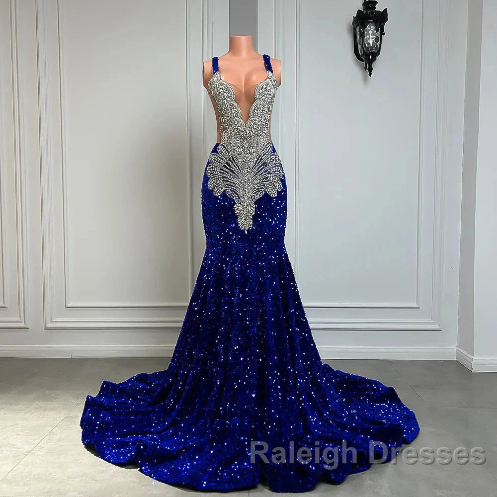 Gorgeous Long Dresses Luxury Black Girls Prom Party Formal Gowns
