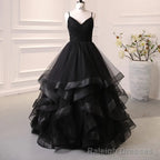 Lace Wined Red Black Quinceanera Dress Spaghetti Straps Ruched Organza Prom Dress