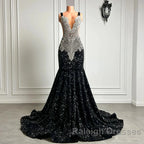 Gorgeous Long Dresses Luxury Black Girls Prom Party Formal Gowns
