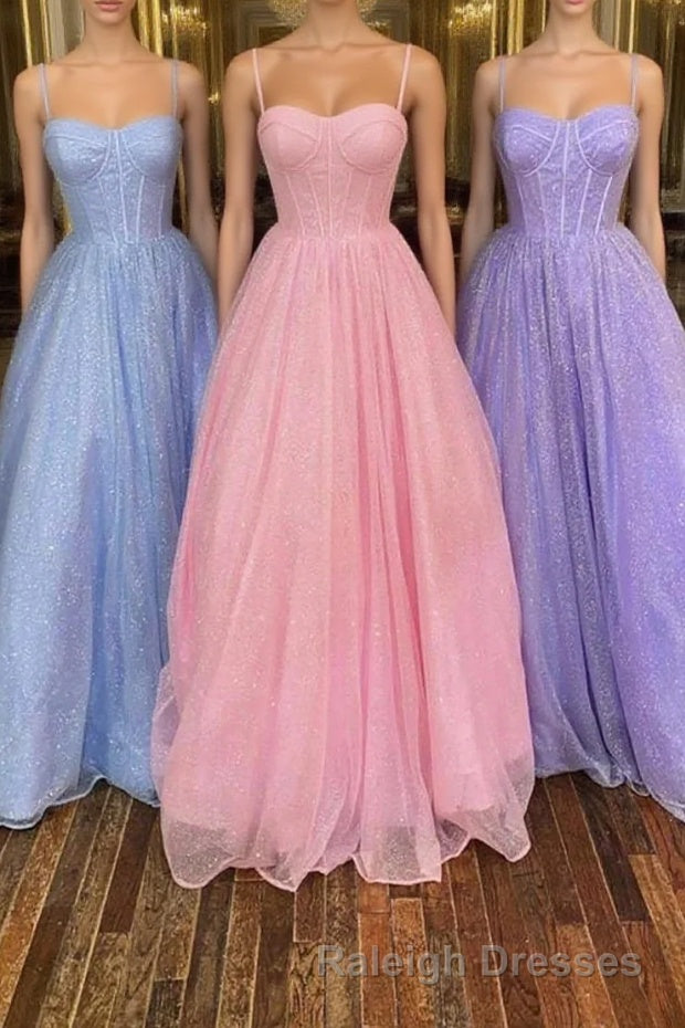 Shiny Tulle Open Back Pink Lilac Blue Long Prom Dress, Long Pink Lilac Blue Tulle Formal Graduation Evening Dress