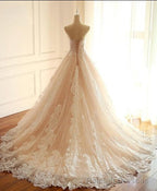 Sleeveless Sweetheart A Line Lace Up Back Unique Design Wedding Dresses, Newest High Quality Custom Bridal Gowns
