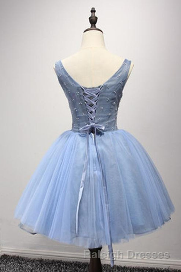 Luxurious A Line Straps Knee Length Short Tulle Homecoming Dress Secondary image