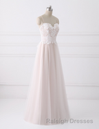 Girly Spaghetti Straps Long A-line Floor Length Wedding Dresses