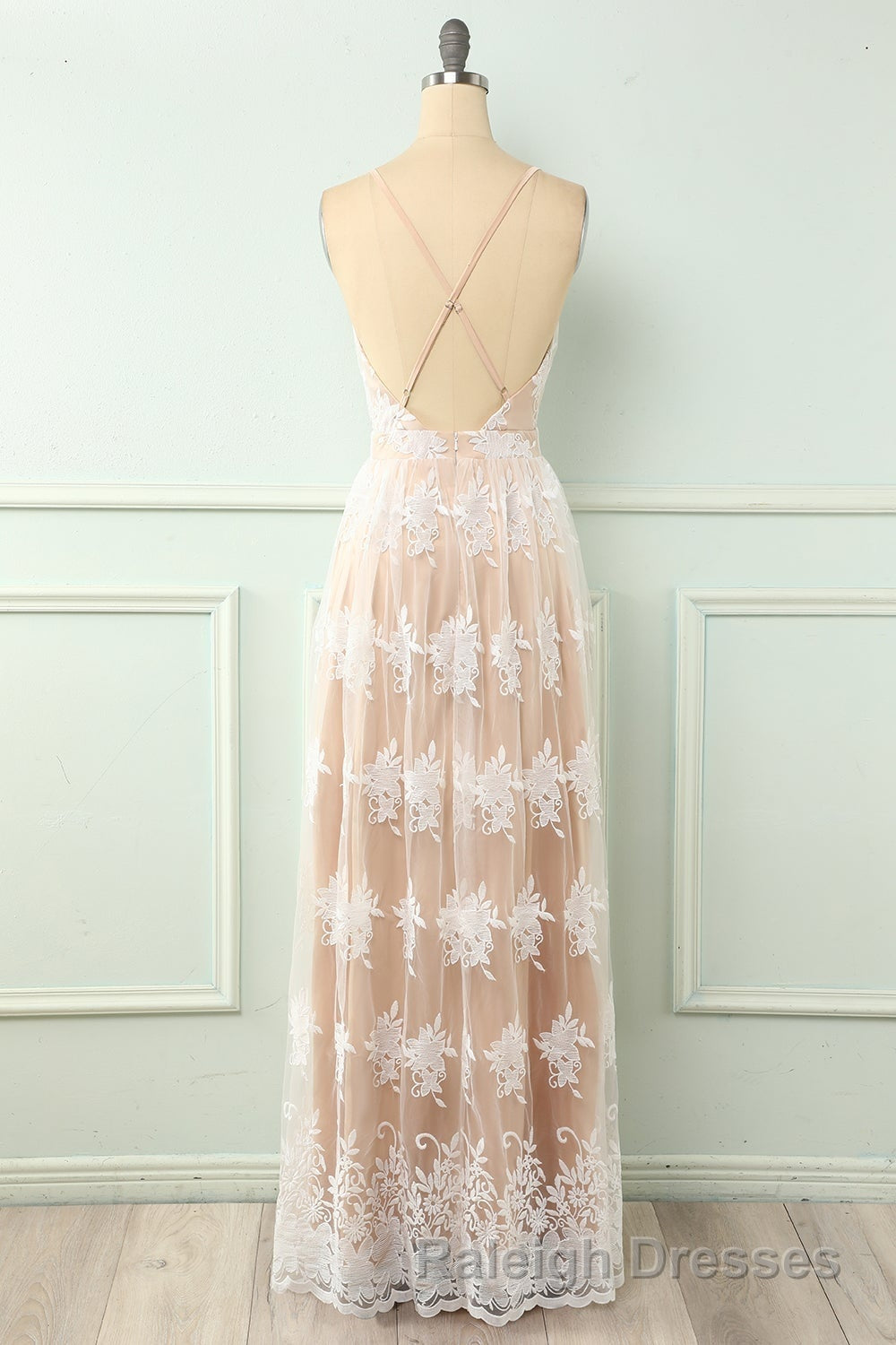 Spaghetti Straps White Prom Dress Secondary image