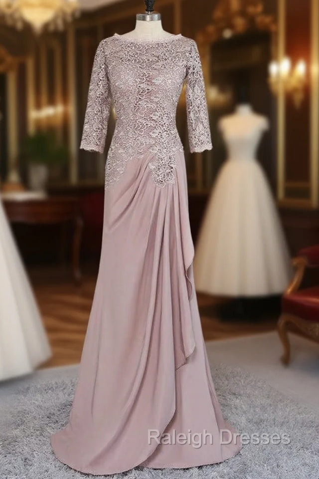 A Line 3/4 Sleeves Chiffon Lace Wedding Prom Dress Mother Dresses Main image