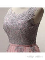 A-Line Appliques Ribbons Scoop Knee-Length Homecoming Dress