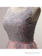 A-Line Appliques Ribbons Scoop Knee-Length Homecoming Dresses