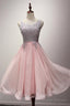 A-Line Appliques Ribbons Scoop Knee-Length Homecoming Dresses