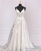A-Line Appliques Wedding Dresses