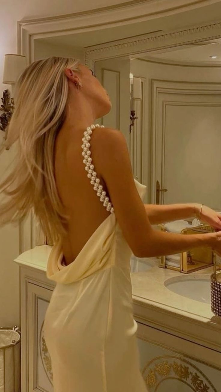 A Line Backless Evening Party Dress Silk Satin Long Prom Dress Main image