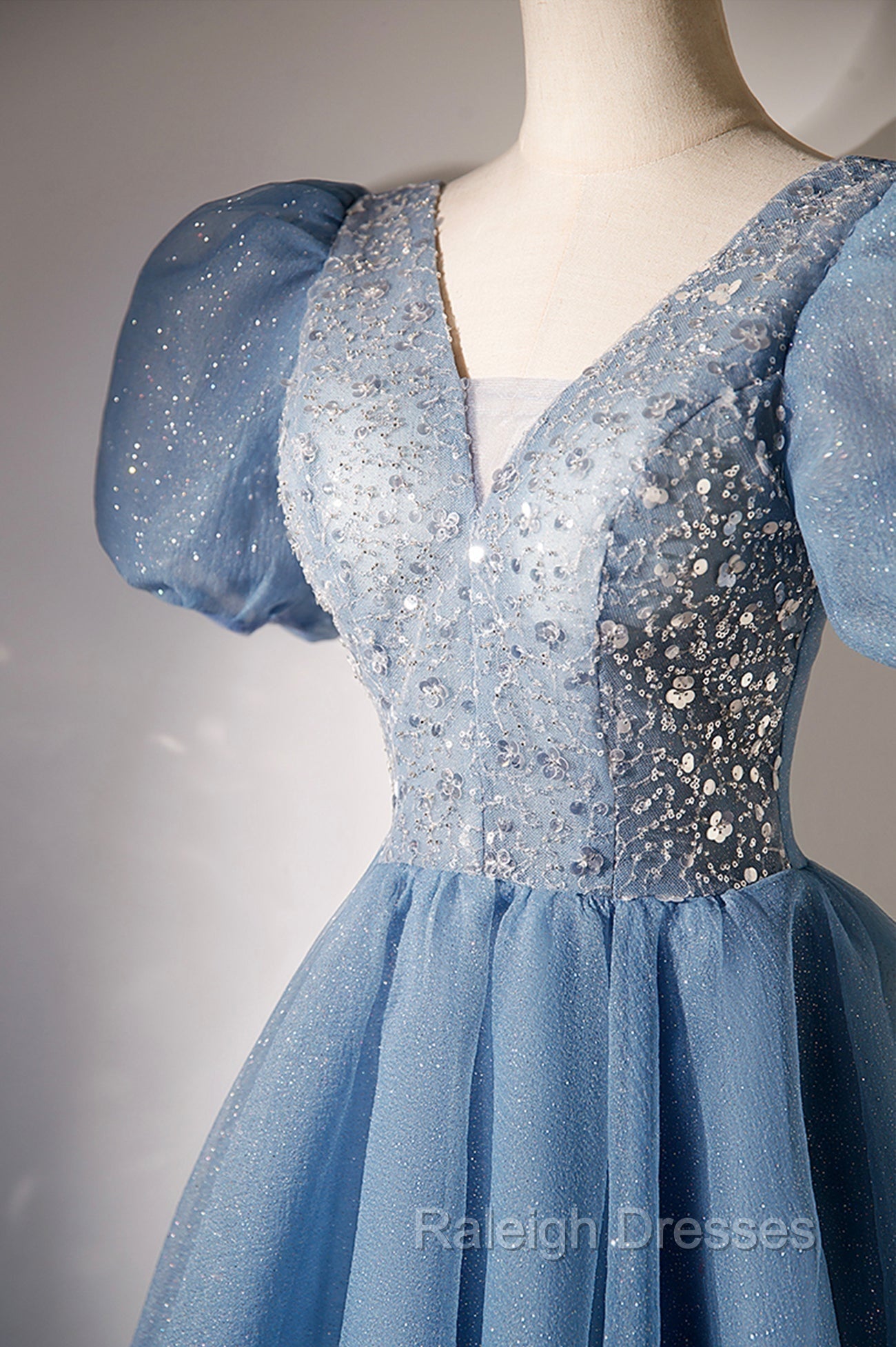 A Line Beaded Short Prom Dress, Cute Short Sleeve Homecoming Prom Dress Secondary image