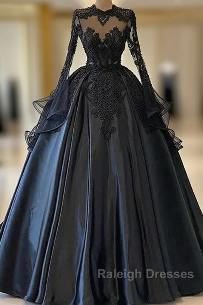 A-Line Beading Long Sleeves Lace Wedding Dresses