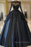 A-Line Beading Long Sleeves Lace Wedding Dress