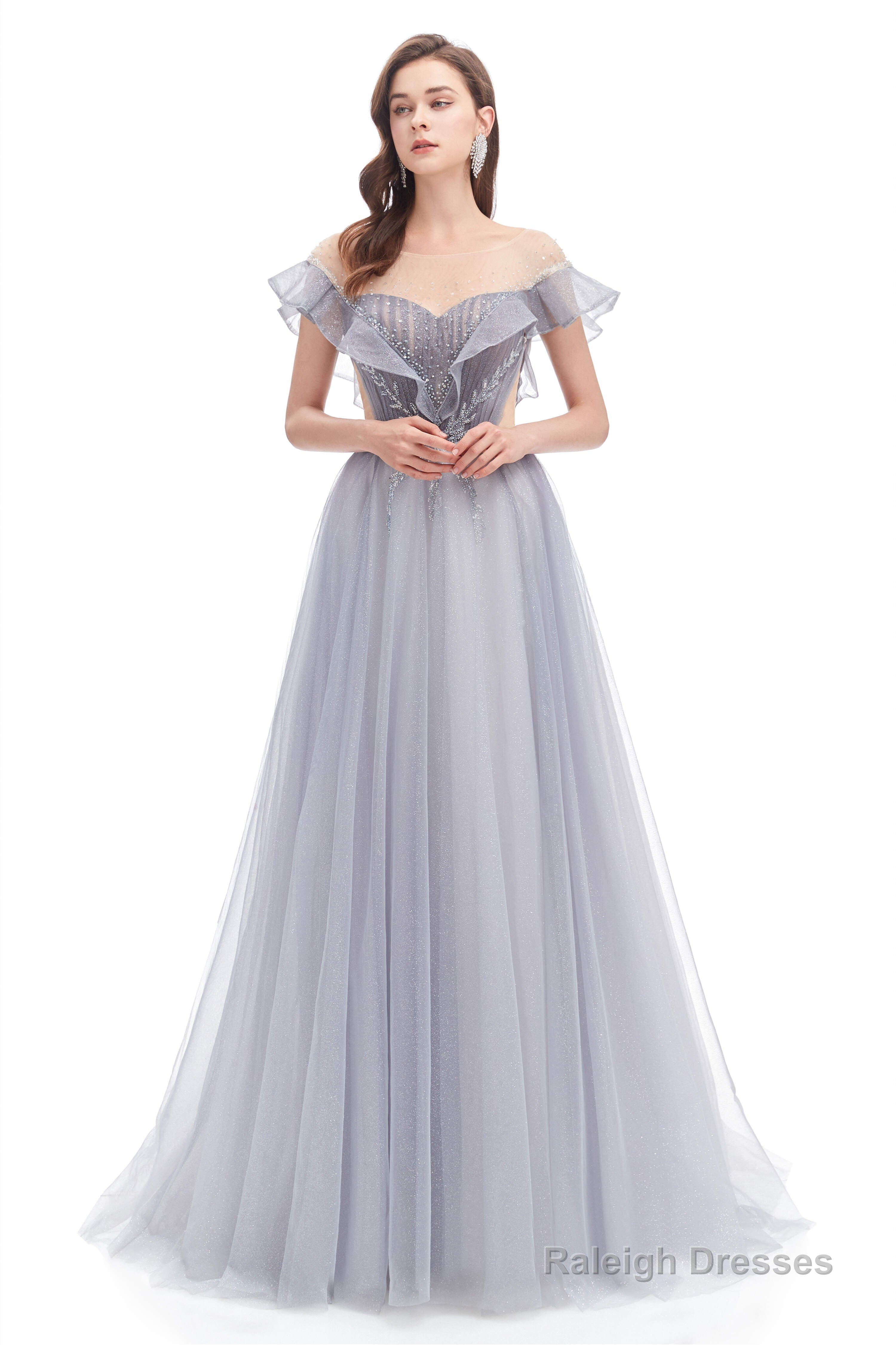 A Line Beads Mermaid Prom Dresses Slit Beading Main image