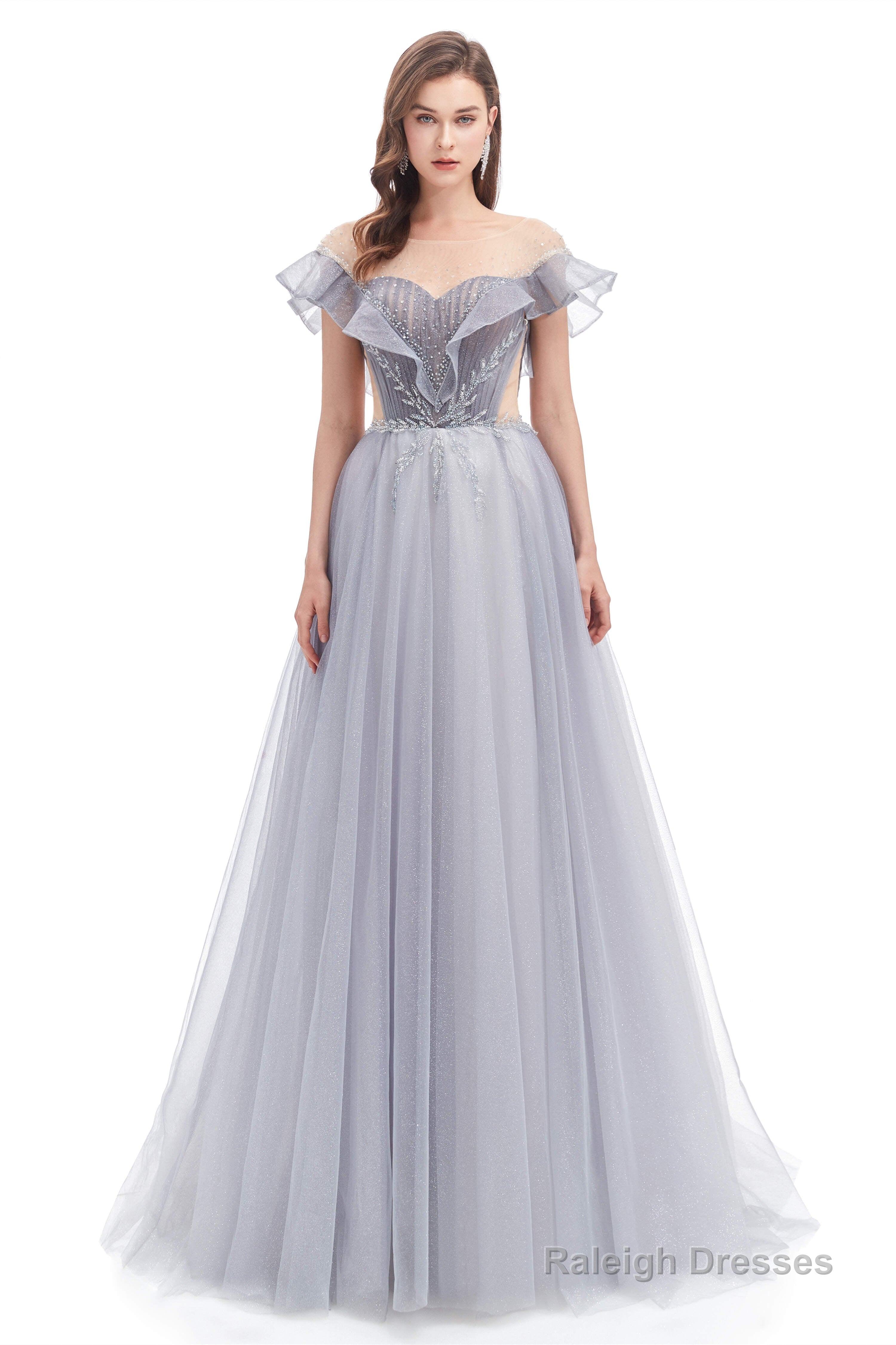 A Line Beads Mermaid Prom Dresses Slit Beading Secondary image