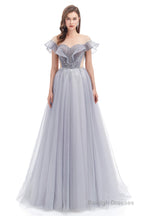 A Line Beads Mermaid Prom Dresses Slit Beading