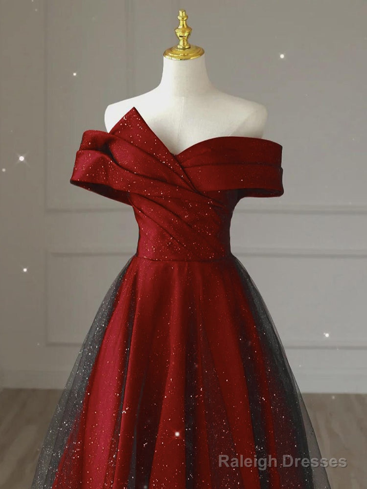 A-Line Black And Red Satin Long Prom Dress, Sweetheart Satin Party Dress Formal Dress