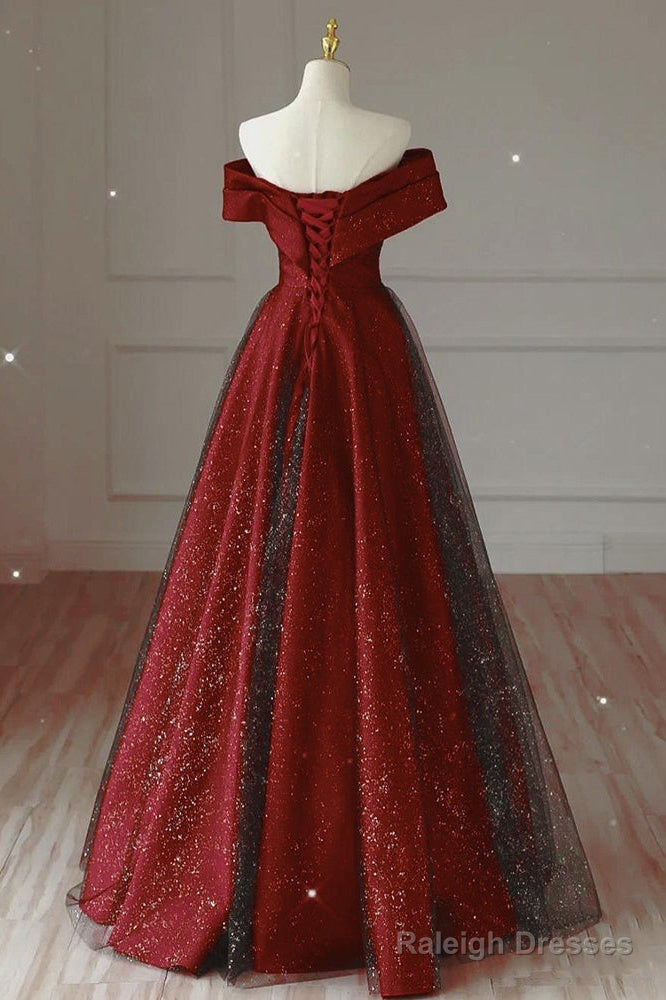 A-Line Black And Red Satin Long Prom Dress, Sweetheart Satin Party Dress Formal Dress