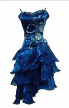 A-Line Black Ruffle Short Prom Dresses Homecoming Dresses