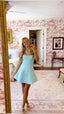 A-Line Blue Short Prom Dresses Cocktail Dress Homecoming Dresses
