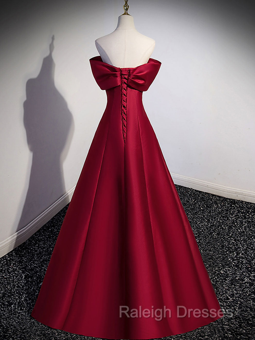 A Line Burgundy Off Shoulder Long Prom Dresses Burgundy Prom Dresses Secondary image
