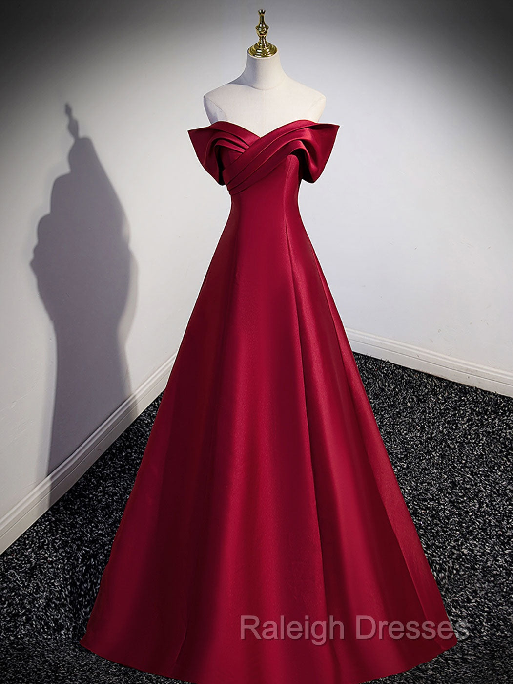 A Line Burgundy Off Shoulder Long Prom Dresses Burgundy Prom Dresses