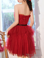 A Line Burgundy Short Prom Dresses, Cute Burgundy Homecoming Dress