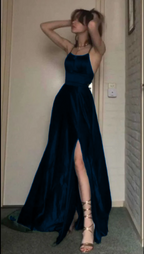 A-Line Dark Green Long Prom Dresses Prom Dresses