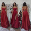 A-Line Dark Red Long Prom Dresses New Arrive Prom Dresses