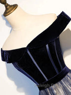 A-Line Elegant Floral Prom Formal Evening Dress Off Shoulder Short Sleeve Sweep / Brush Train Tulle With Pleats Pattern / Print