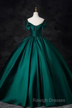 A-Line Formal Satin Floor Length V-Neck Evening Dresses Elegant Prom Dress