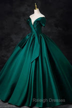 A-Line Formal Satin Floor Length V-Neck Evening Dresses Elegant Prom Dress