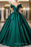 A-Line Formal Satin Floor Length V-Neck Evening Dresses Elegant Prom Dress