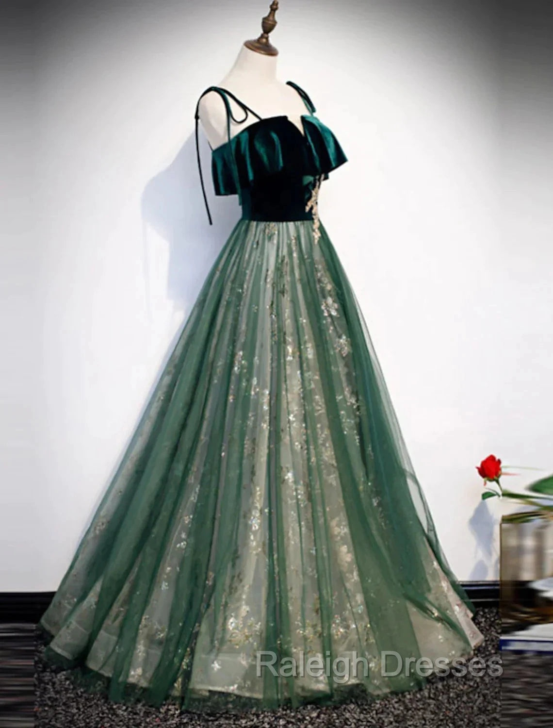 A-Line Glittering Engagement Formal Evening Dress Strap Sleeveless Floor Length With Sequin