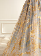 A-line Gradient Tulle Long Party Dress, Floor Length Prom Dress