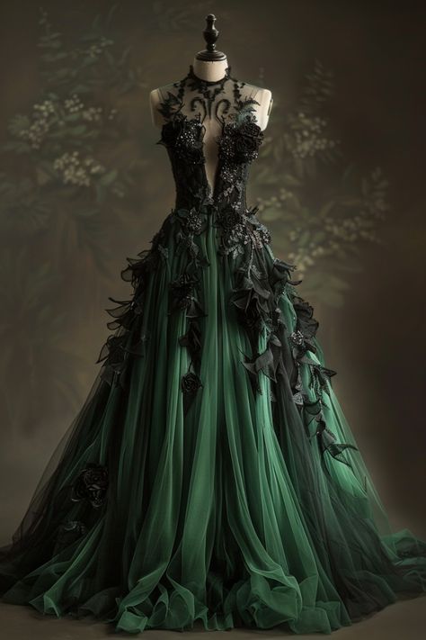 A-Line Green Tulle Long Prom Dress Prom Graduation Prom Dress