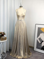 A Line Halter Ruffles Floor Length Dress