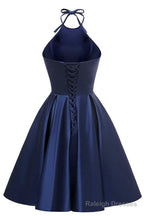 A-Line Halter Short Prom Dress Cocktail Dress