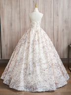 A-Line High Neck Lace Champagne Long Prom Dress, Champagne Long Formal Dress