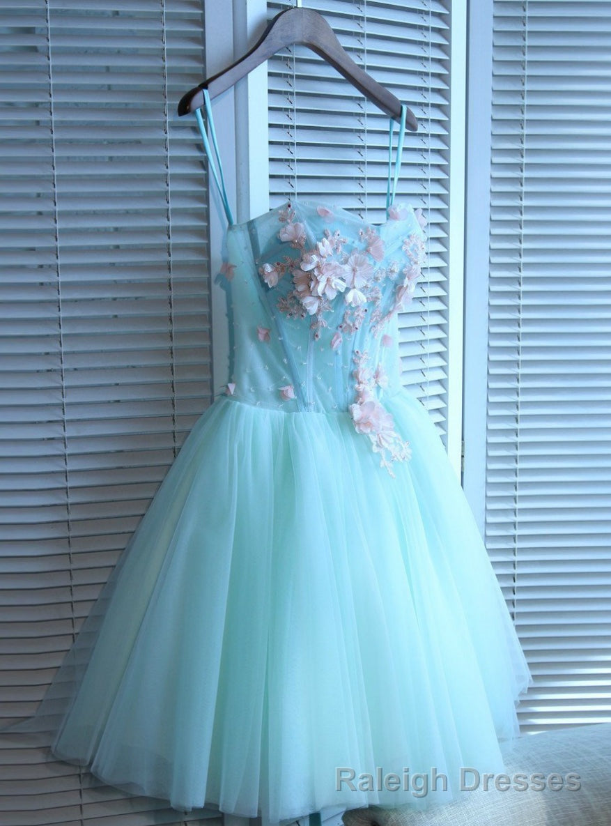 A Line Homecoming Dress Short Mini Blue Sweetheart Homecoming Dresses