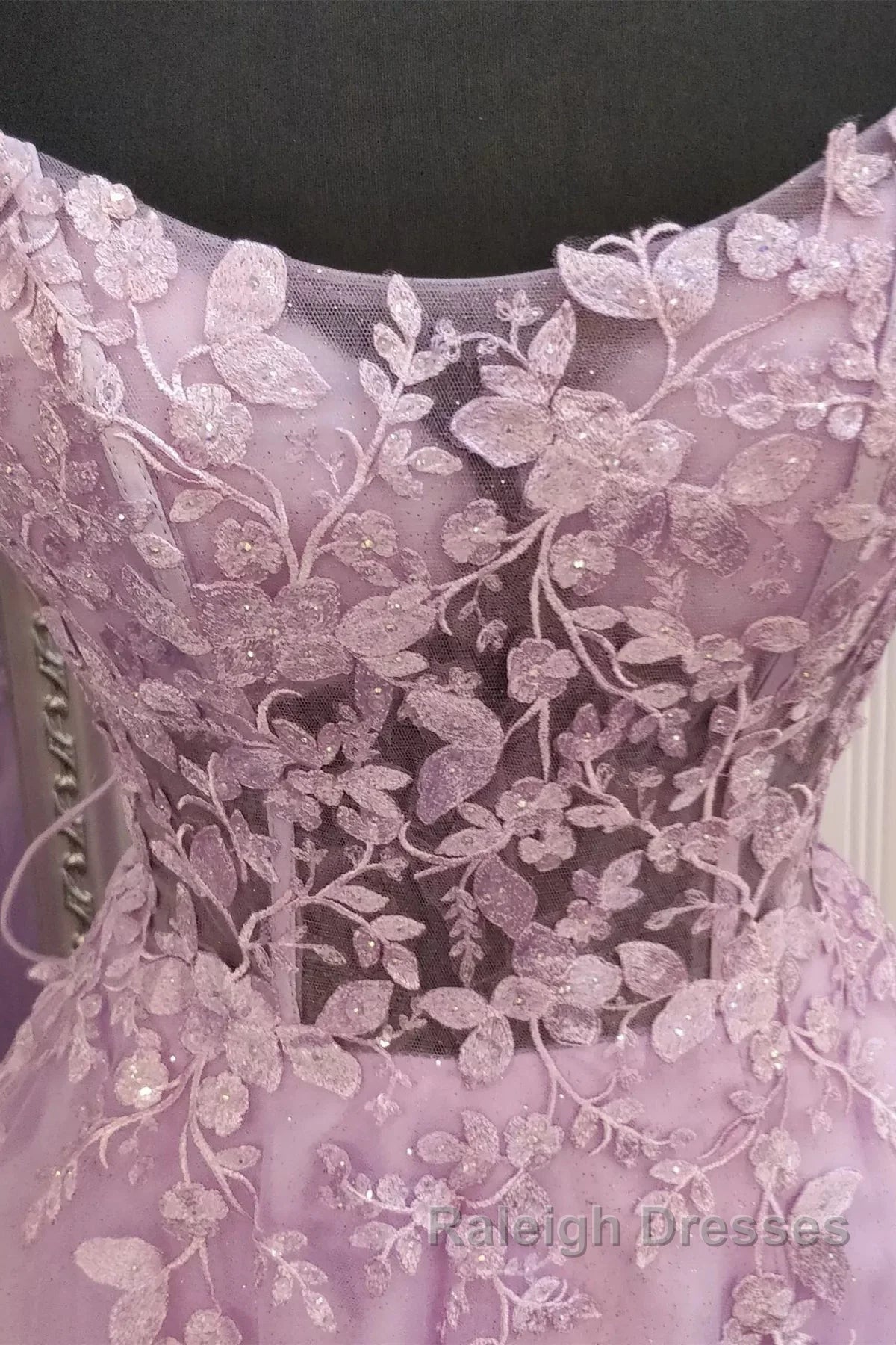 A Line Lavender Lace Long Prom Dresses Lilac Lace Prom Dresses Lavender Prom Dresses