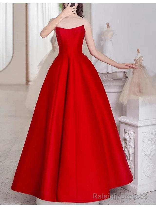 A-Line Minimalist Princess Wedding Guest Prom Dresses Shirt Collar Short Sleeve Floor Length Satin With Solid Splicing Secondary image