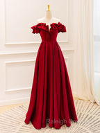 A-Line Off Shoulder Satin Yellow Long Prom Dress, Yellow Formal Evening Dress