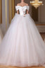 A Line Off Shoulder Tulle Beige Long Prom Dress, Beige Tulle Long Formal Dress