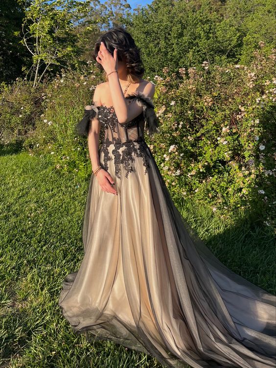 A-Line Off The Shoulder Fashion Prom Dress Long Prom Dress